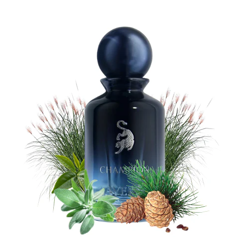 Perfume Champion de Laverne, experiencia olfativa fresca con notas cítricas, especiadas y amaderadas. Masculino y sofisticado.